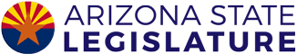 Logo for the Arizona State Legislature featuring a stylized Arizona state flag to the left of the text.